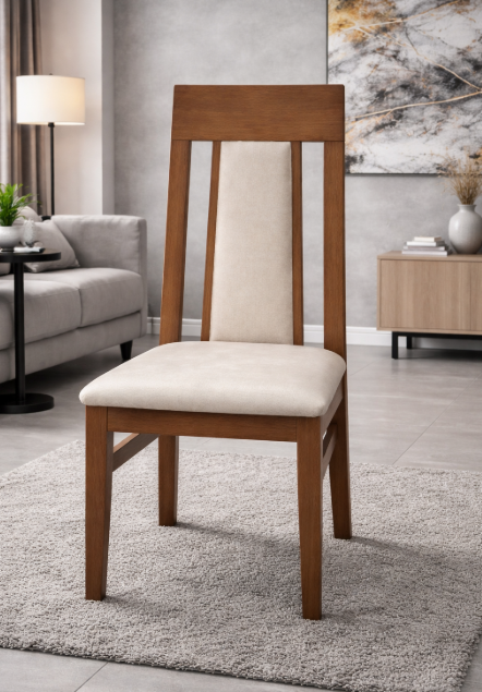 600-LLEID-1  Silla madera tapizada